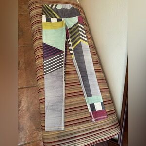 NWOT Niyama Sol Striped Leggings in Gray and Green